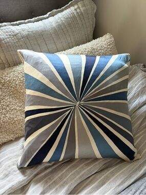 West Elm Blue  bullseye silk Pillow cover